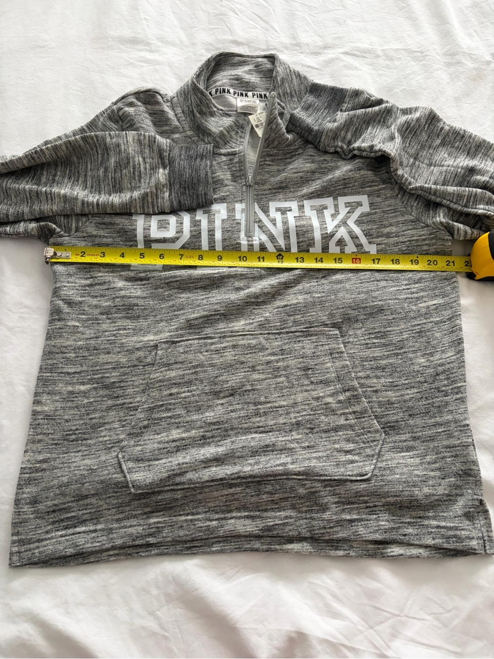 PINK Victoria's Secret Sporty Chic Athleisure Quarter-Zip Sweatshirt Large NWT - Picture 7 of 8